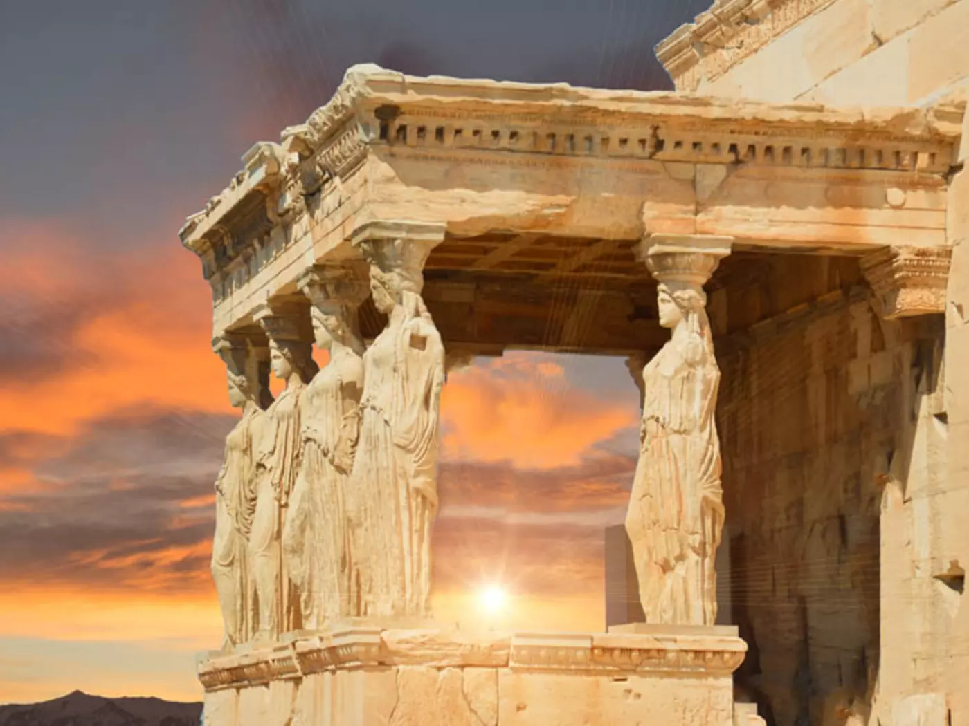 The six Caryatids of Erechtheion, Athens