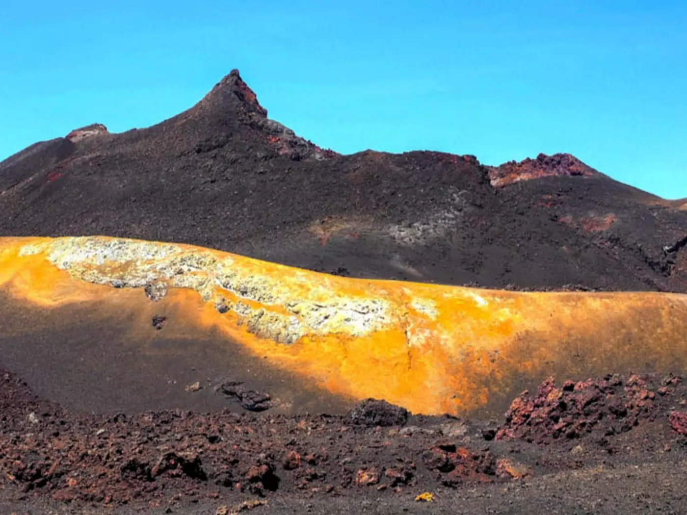 Volcan Chico is a collection of smaller volcanic cones on Isabela Island