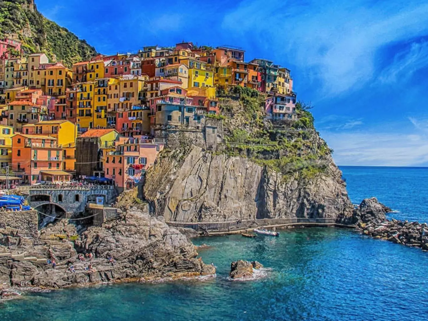 The Cinque Terre, the Five Lands, is a string of fishing villages perched high on the Italian Riviera