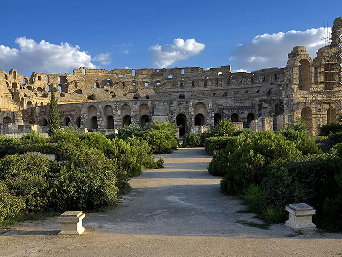 Built around 238 AD in the ancient city of Thysdrus, the amphitheatre of El Jem is one of the largest in the world