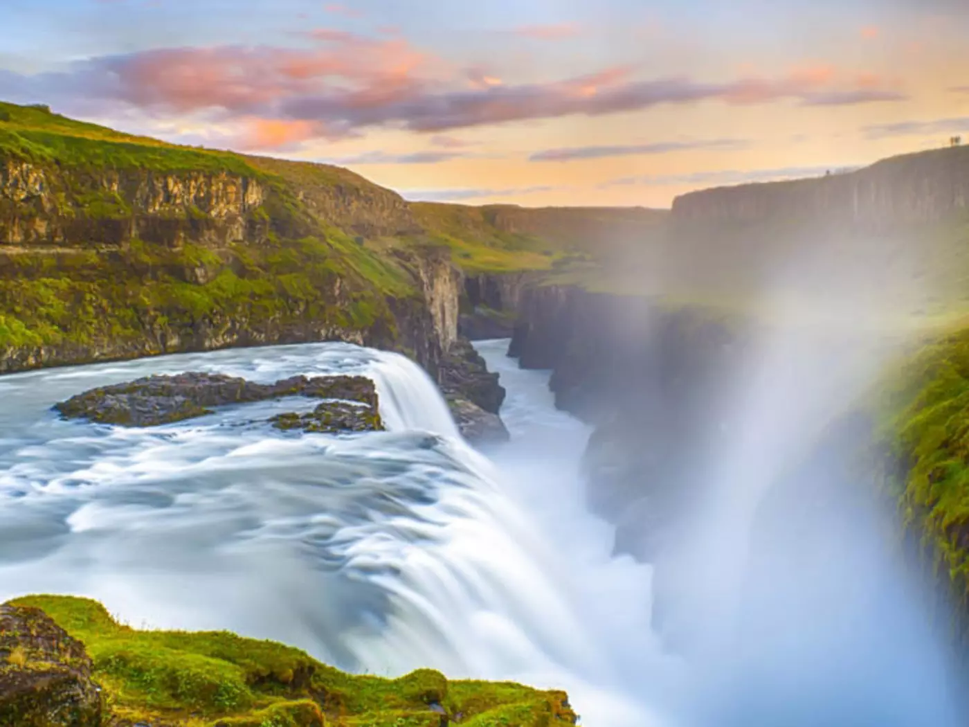 Gullfoss, translated to 'Golden Falls' is one of Iceland's most iconic and beloved waterfalls