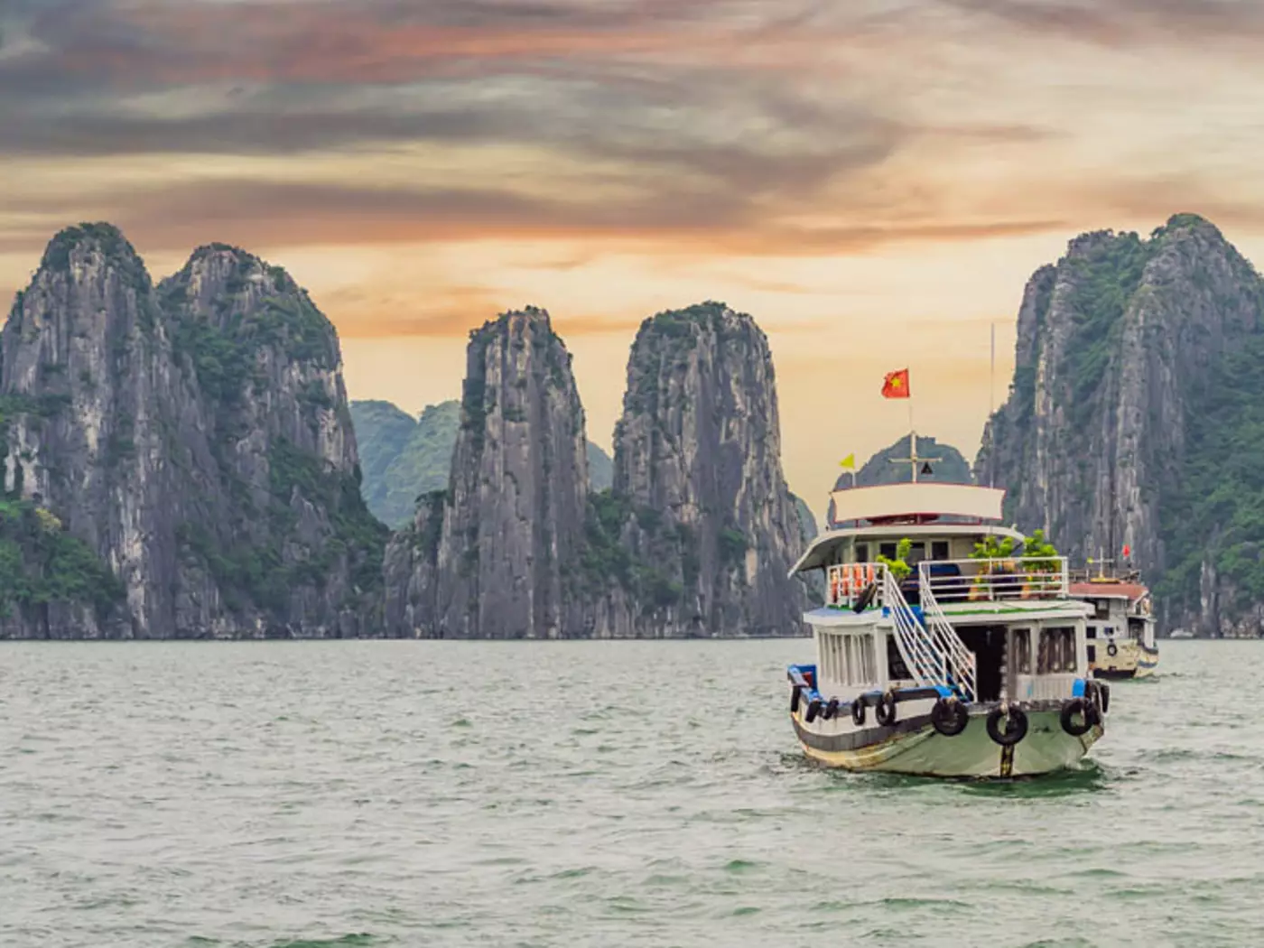 Halong Bay is dotted with 1,600 limestone islands