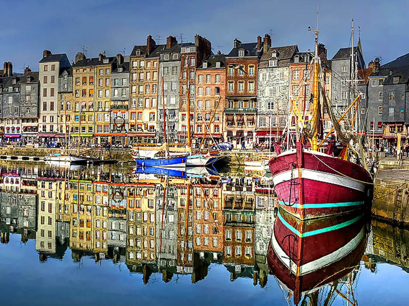 Yachts in the Honfleur Harbor