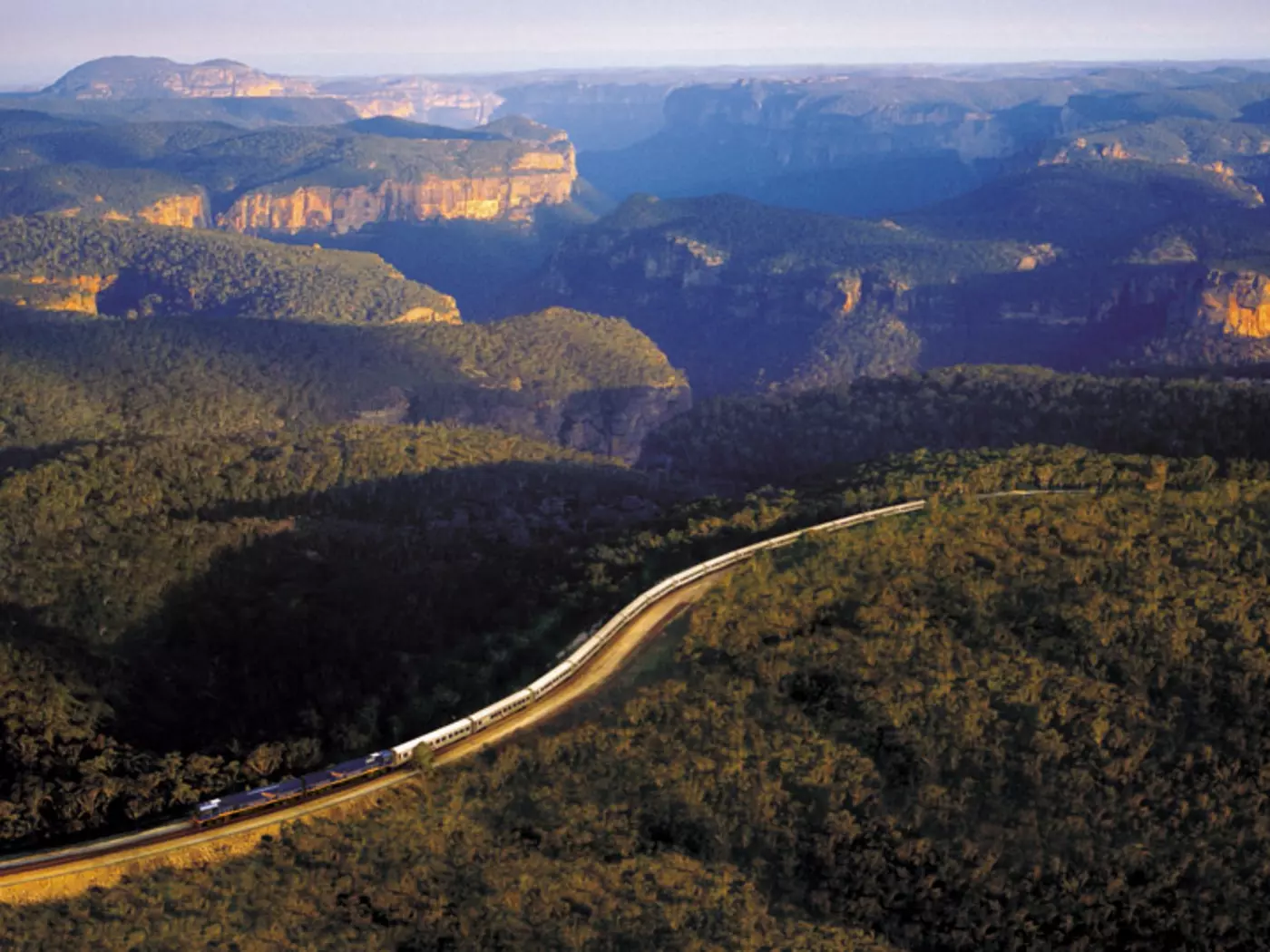 Indian Pacific Train travelling through the countryside