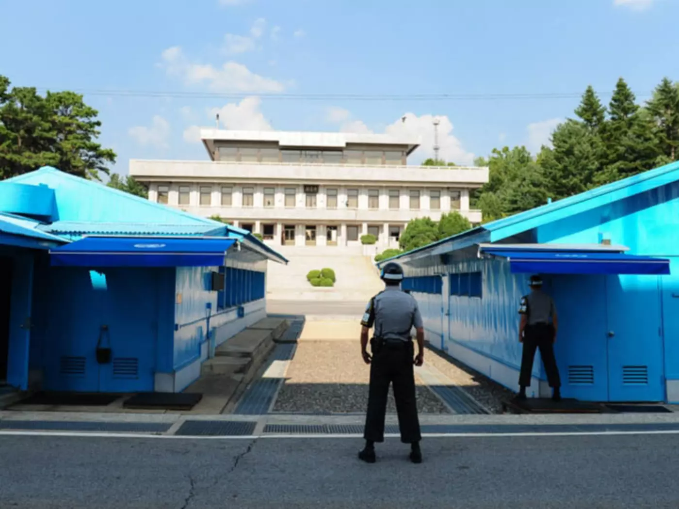 The Peace House at the border village of Panmunjom in North Korea, lies in the Demilitarized Zone between the two Koreas