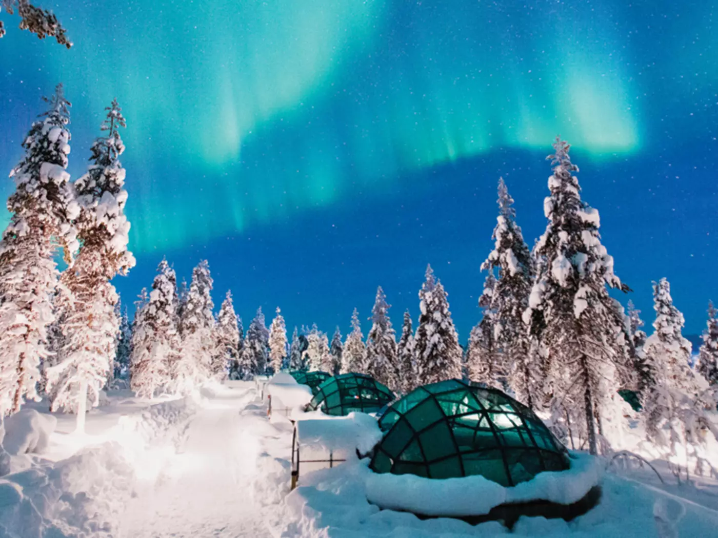 Northern Lights over a Glass Igloo
