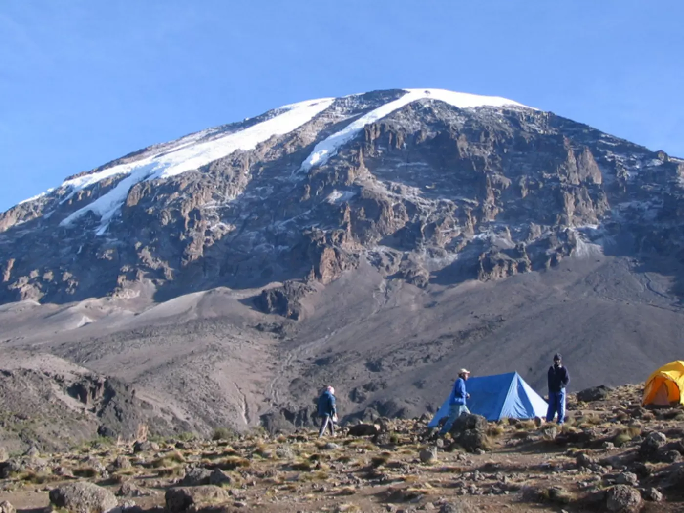 Kilimanjaro - tents with view of summit