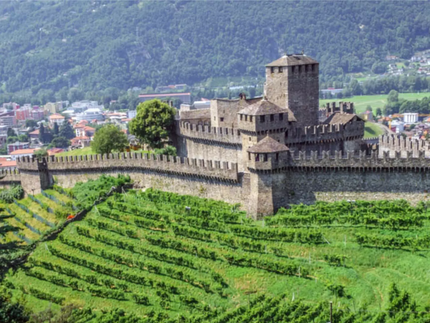 Bellinzona is the southernmost capital of Switzerland and is home to three of the best-preserved medieval castles in Switzerland