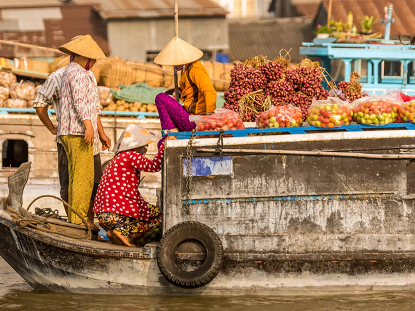 Boats on the Mekong Delta