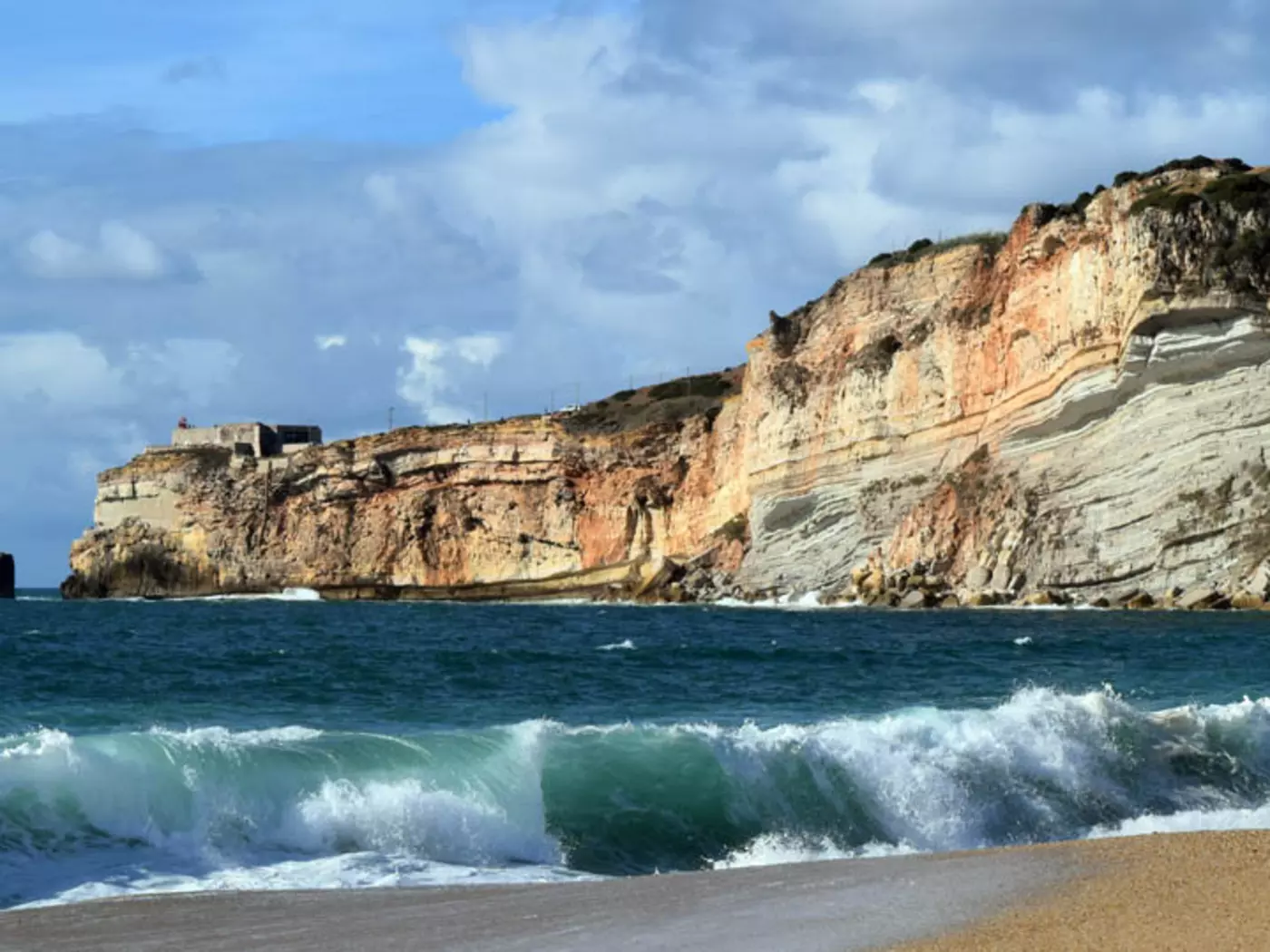 Nazare is a famed surfing beach, renown for it's massive waves
