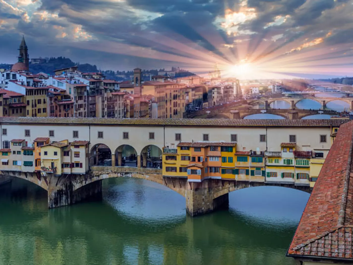 Spanning the narrowest point of the Arno River, the Ponte Vecchio is one of Florence's most illustrious landmarks