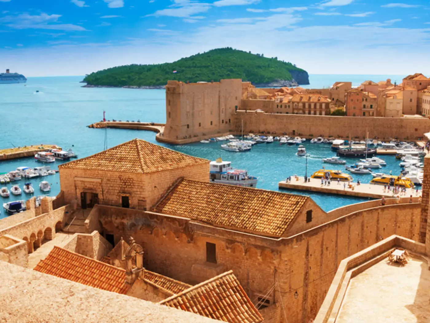 Port of Dubrovnik from the old city walls