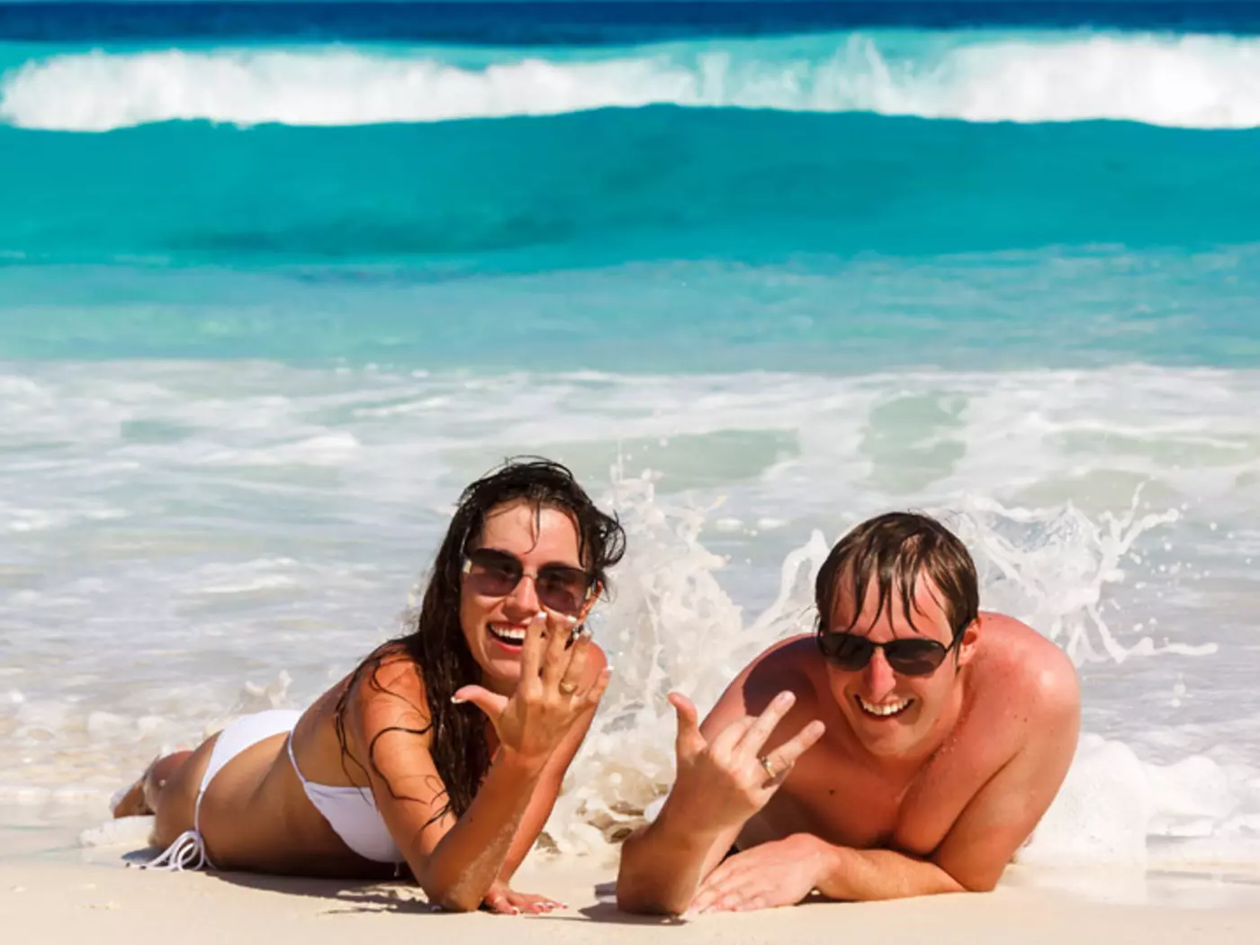 Enjoying the beach and ocean on Mahe Island
