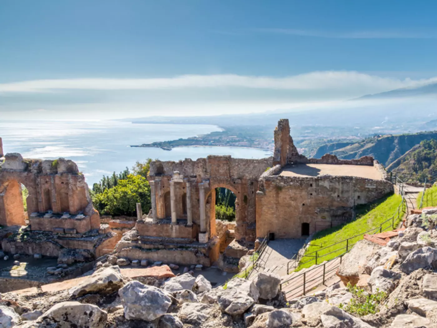 Ruins of the ancient greek theater of Taormina, Sicily