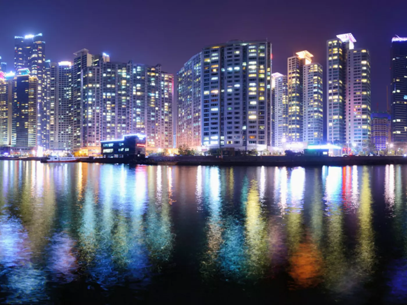 Skyline of Busan, South Korea at night