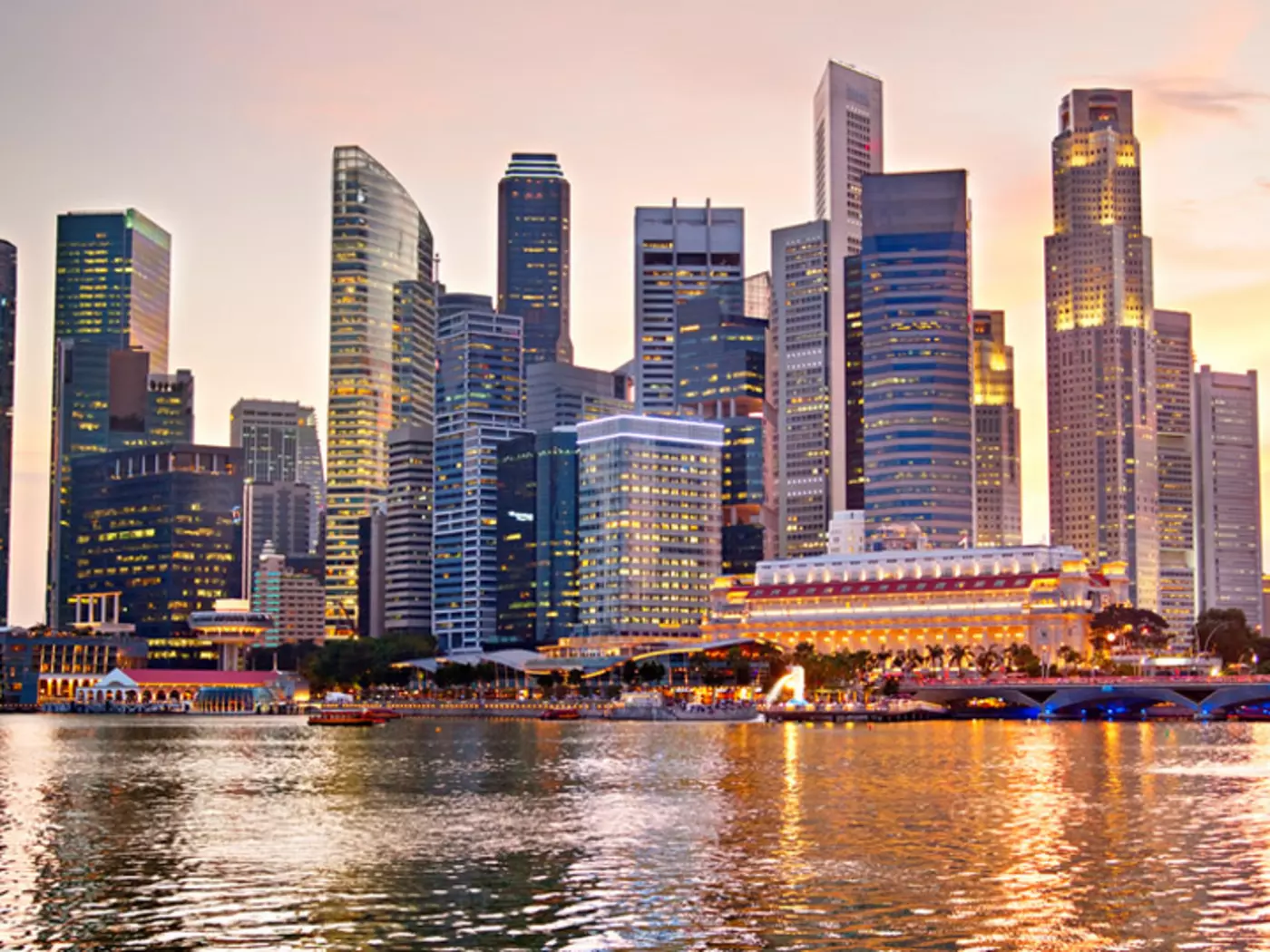 Modern office towers dominate the skyline of Singapore
