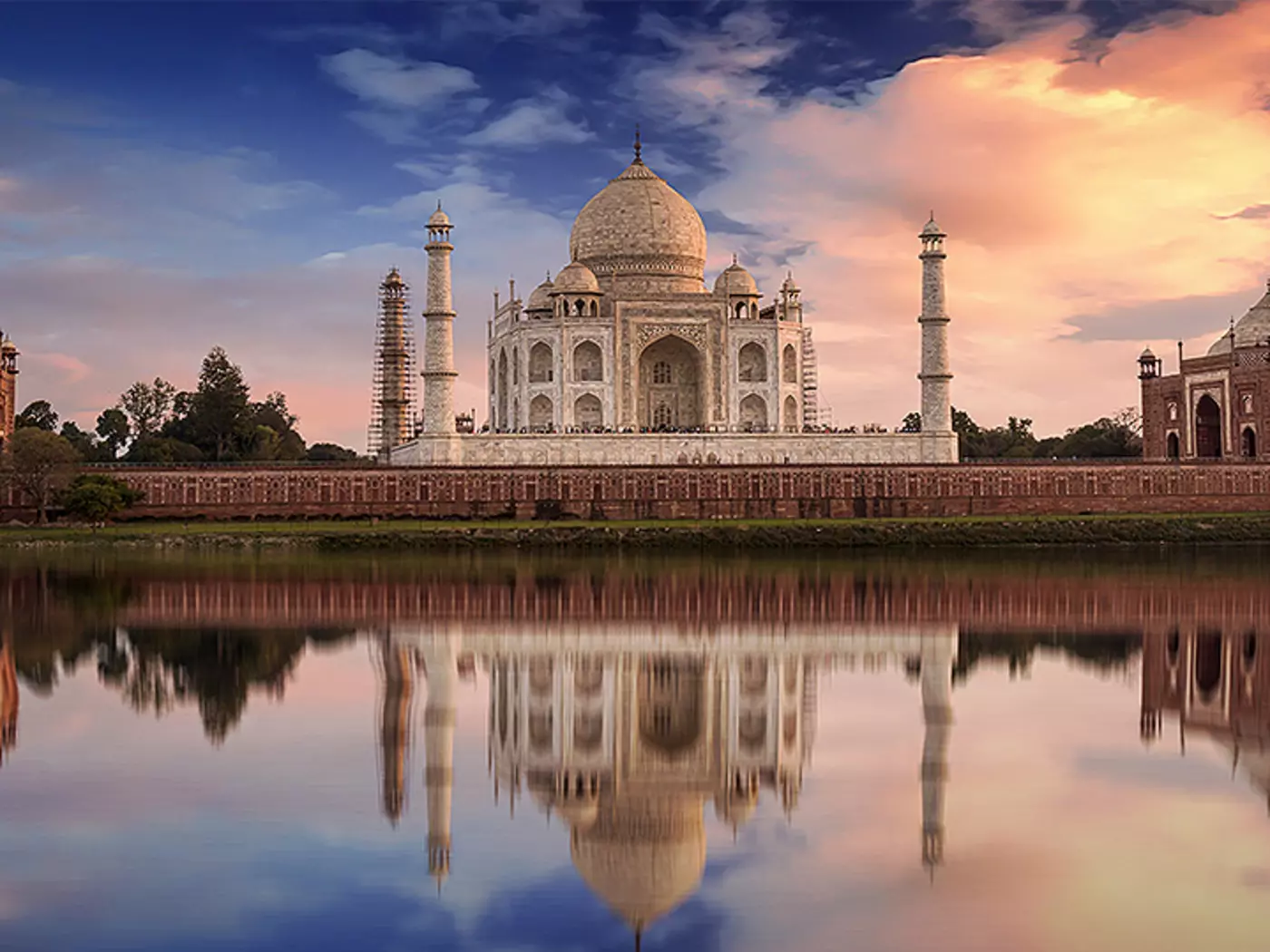 Taj Mahal in sunset light