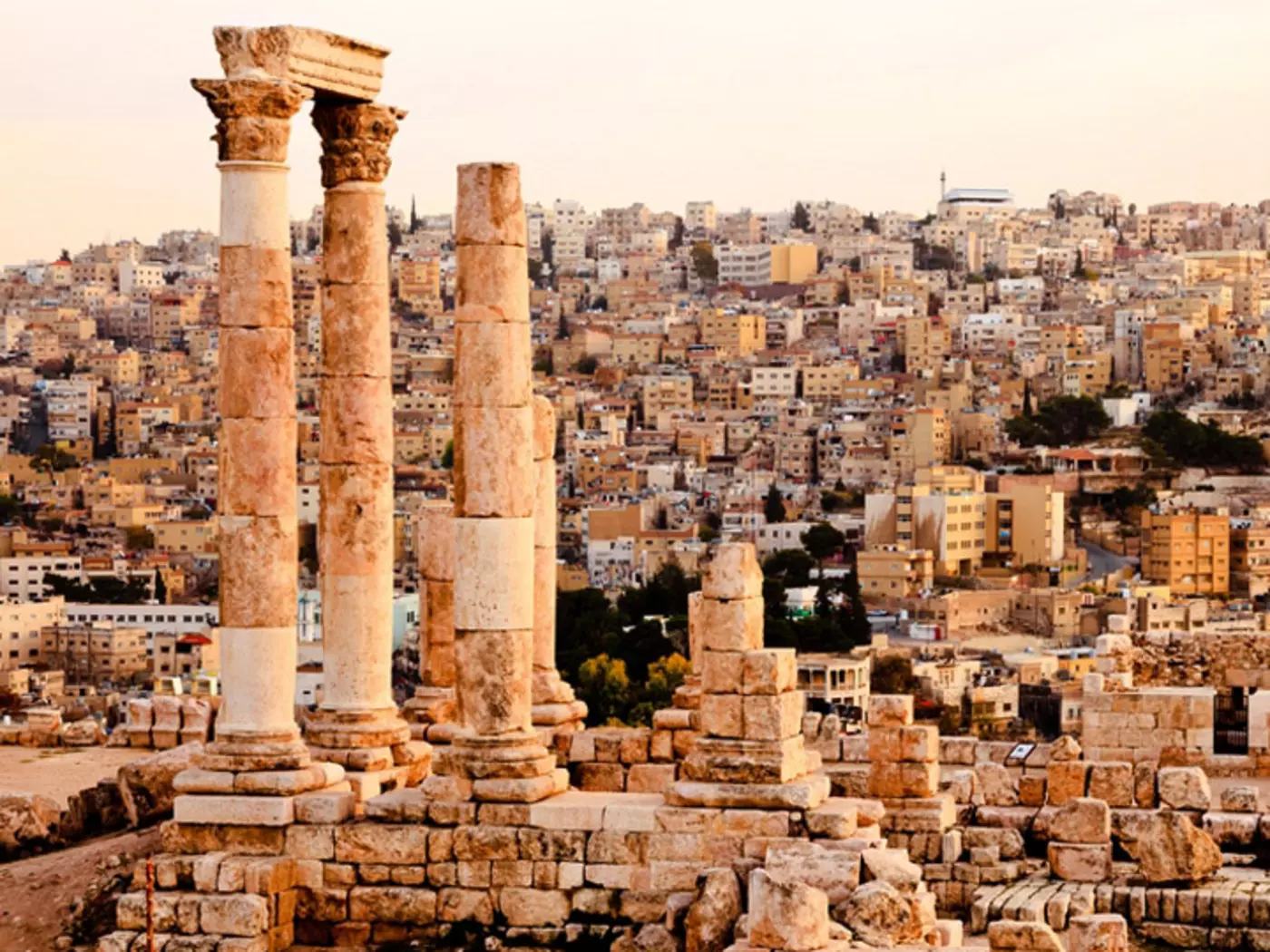 Wander up one of the seven hills of Amman to visit the Temple of Hercules on the citadel