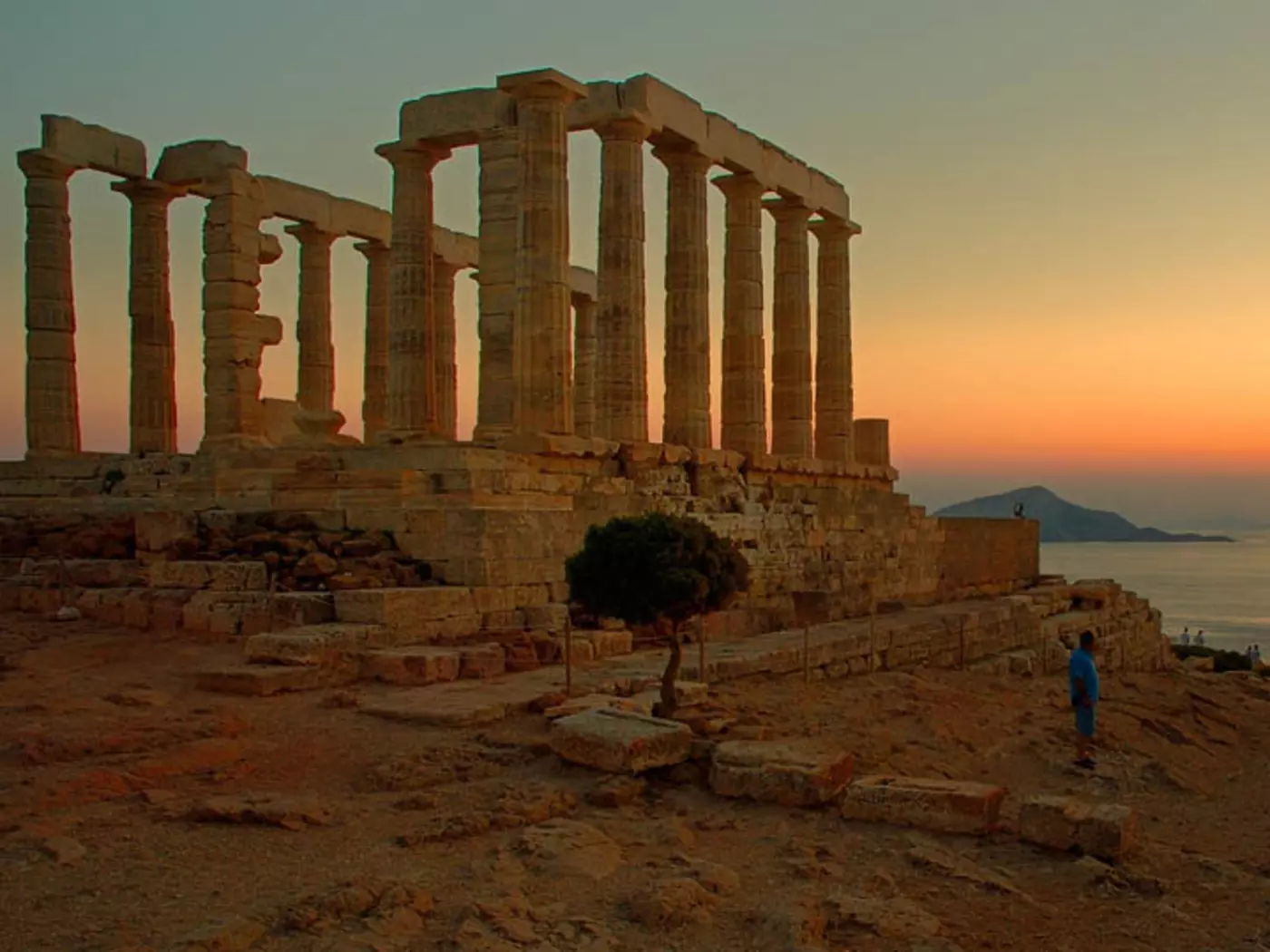 The Doric Temple of Poseidon at Cape Sounion dates from 440 BC