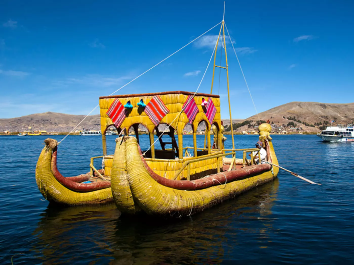 Reed Boat of the Uros Islands Lake Titicaca