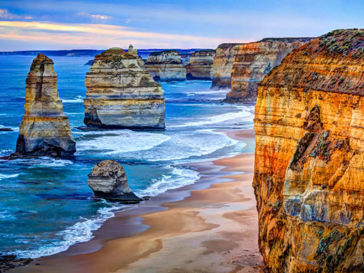 The Twelve Apostles, along the immensely beautiful Great Ocean Road