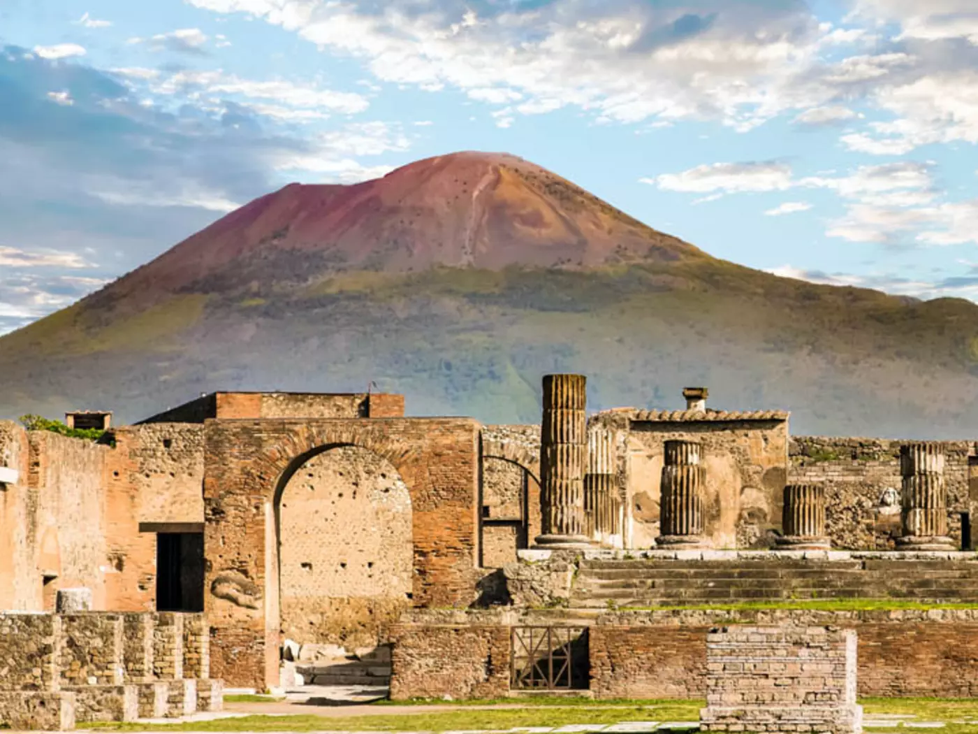 Pompeii, in the Italian region of Campania was completely buried in ash following the eruption of Mt. Vesuvius in 79 AD