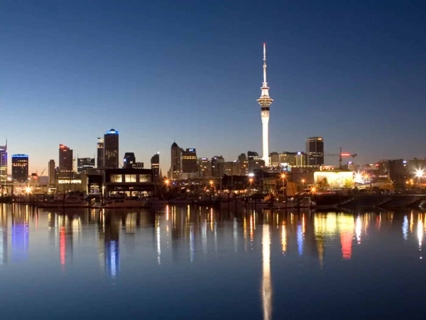 Skyline view of Auckland city