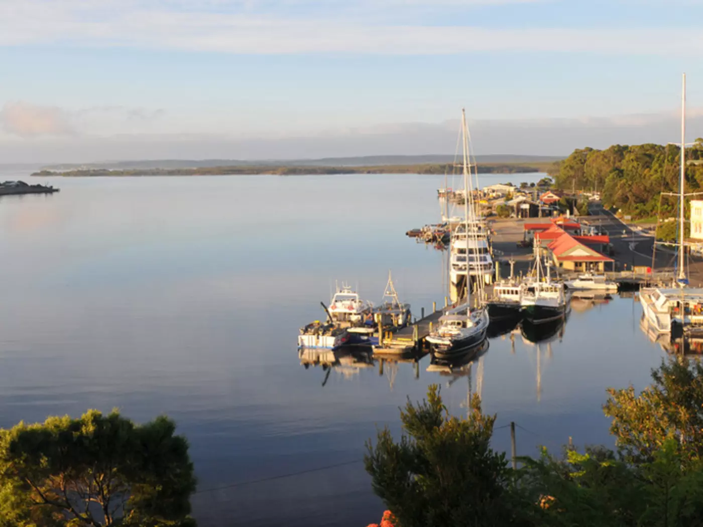 View of Strahan Village in Tasmania