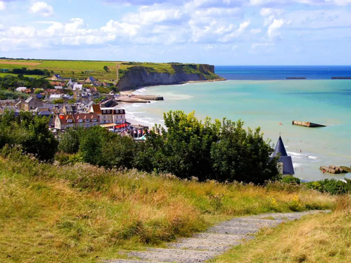 A stunning view over one of the D-Day beaches (Gold Beach) at Arromanches-Les-Bains