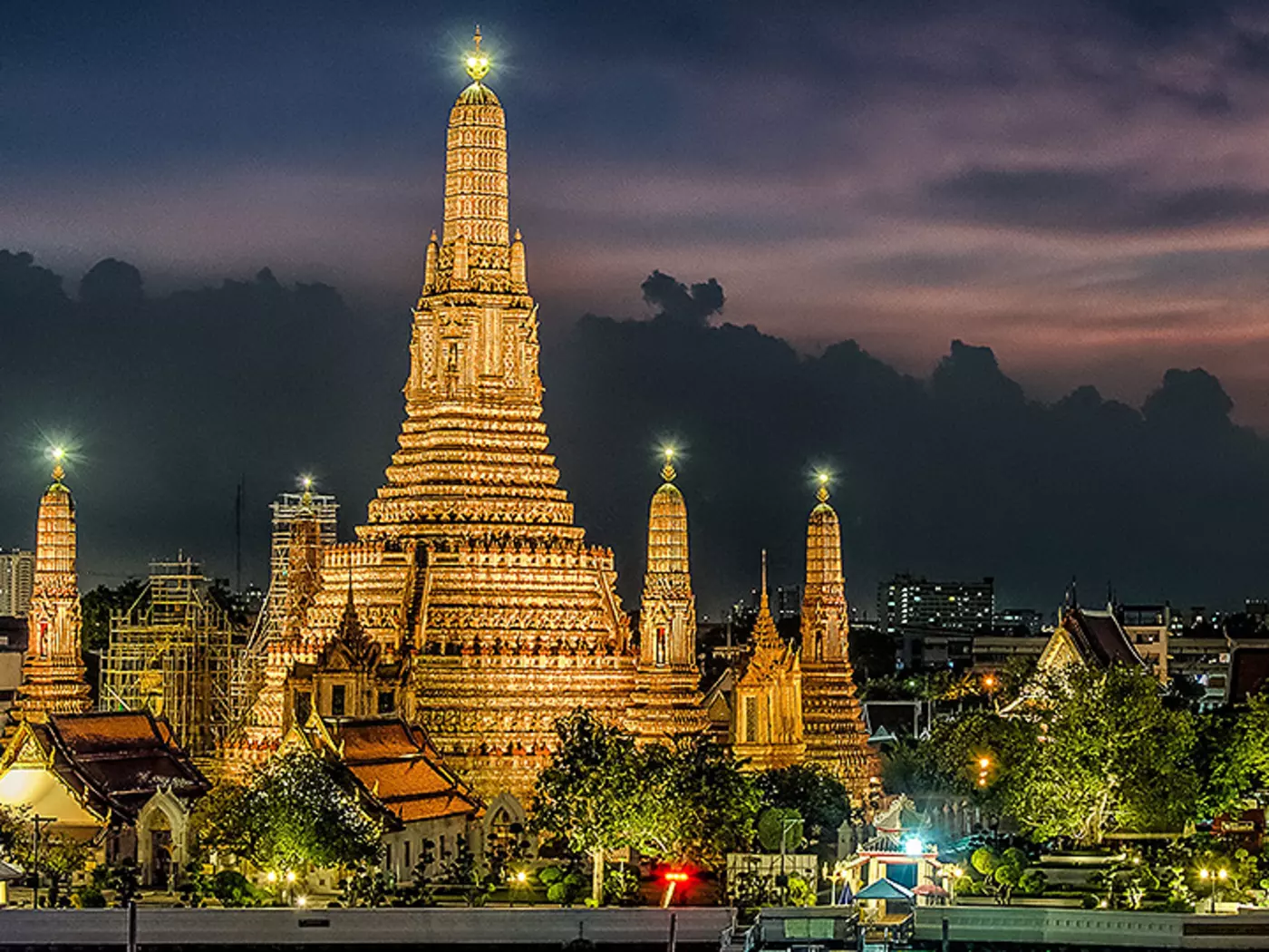 The Buddhist temple of Wat Arun is on the banks of Bangkok's Chao Phraya River