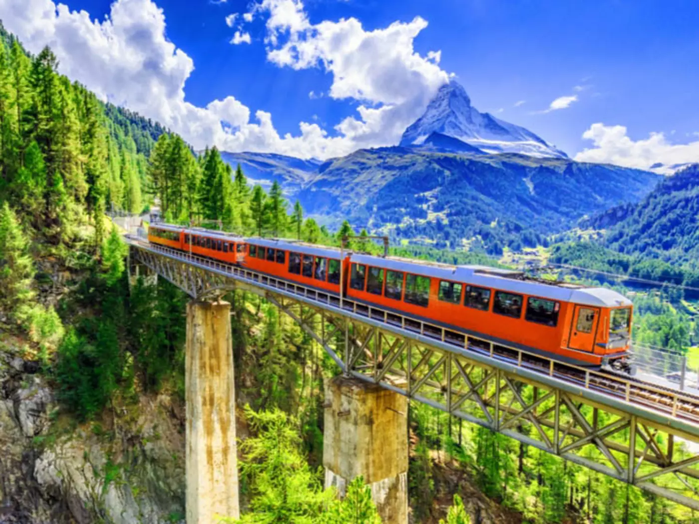 The car-free village of Zermatt lies at the foot of the Matterhorn
