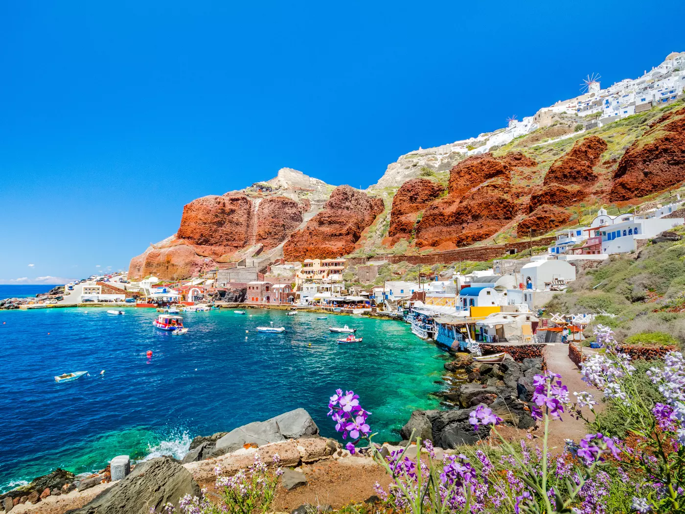 The coast of Santorini