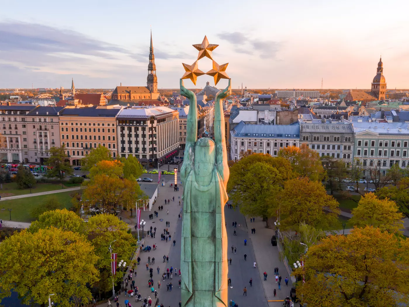 Sunset view over Riga