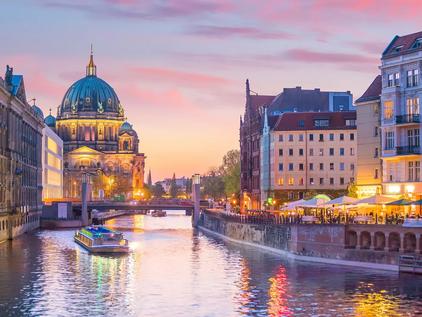 Berlin skyline with Spree river