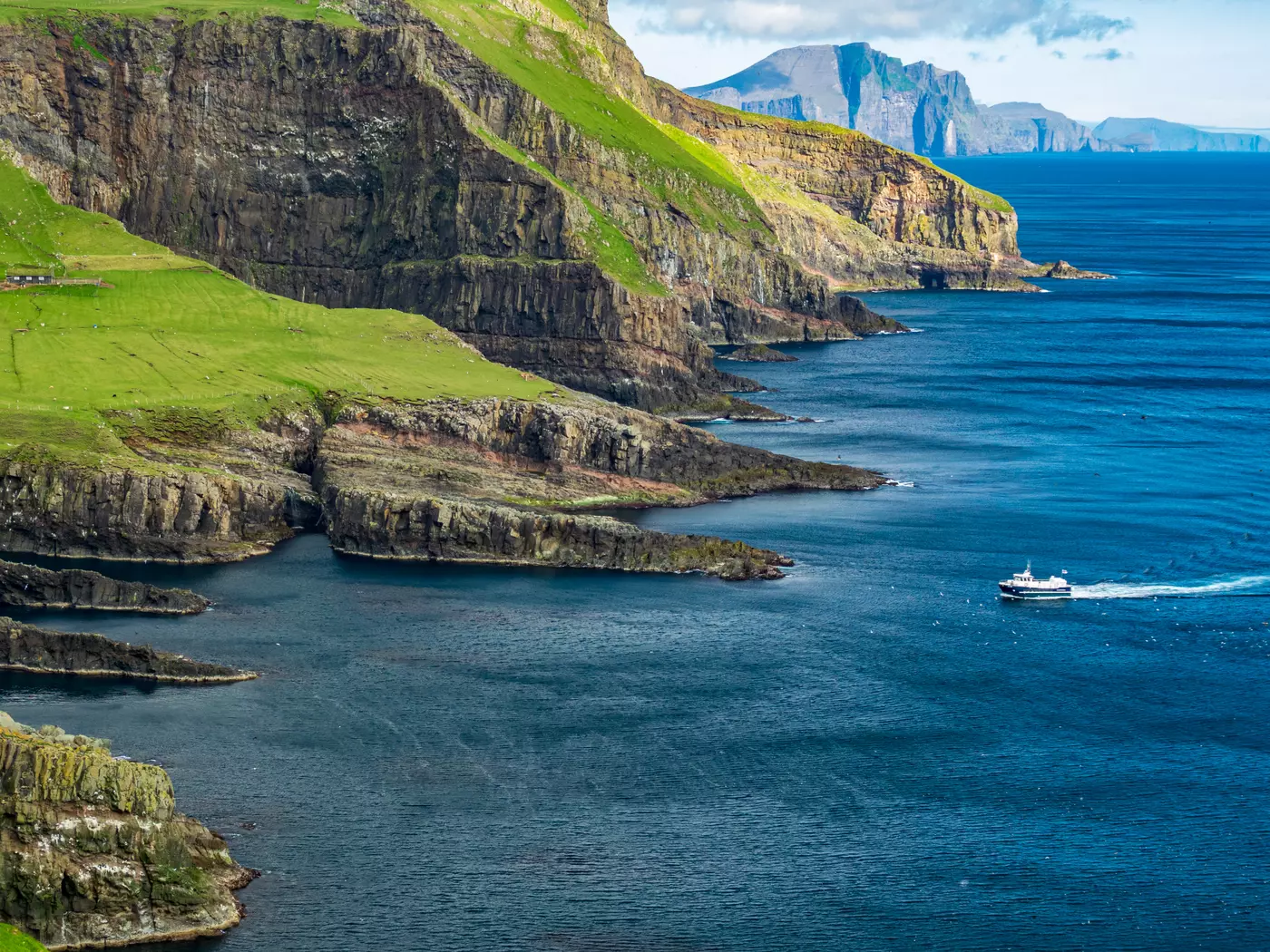 The luscious lands surrounding Mykines Island