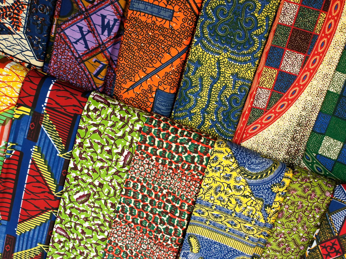 Shop for traditional West African fabric in Ntonso, Ghana