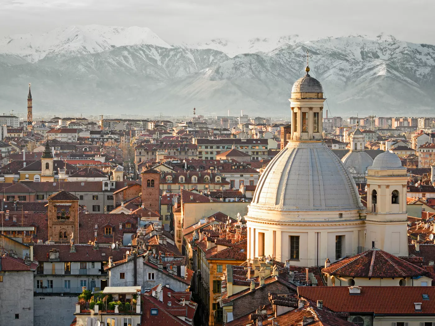 Turin with Alps in the background