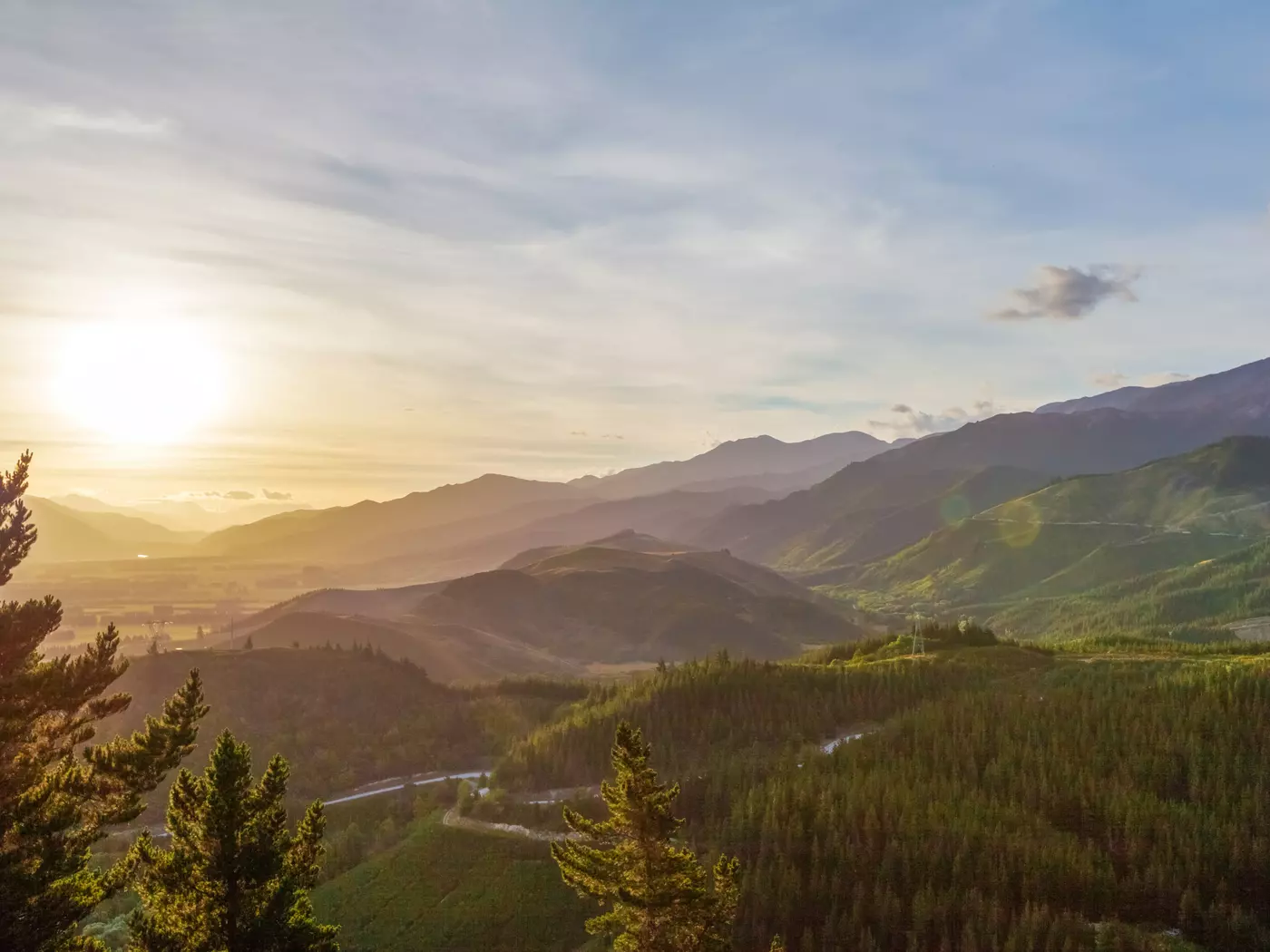 Explore the green hills surrounding Hanmer Springs, New Zealand