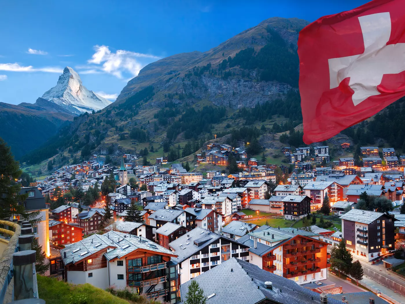 Spot the peak of the Matterhorn from Zermatt village