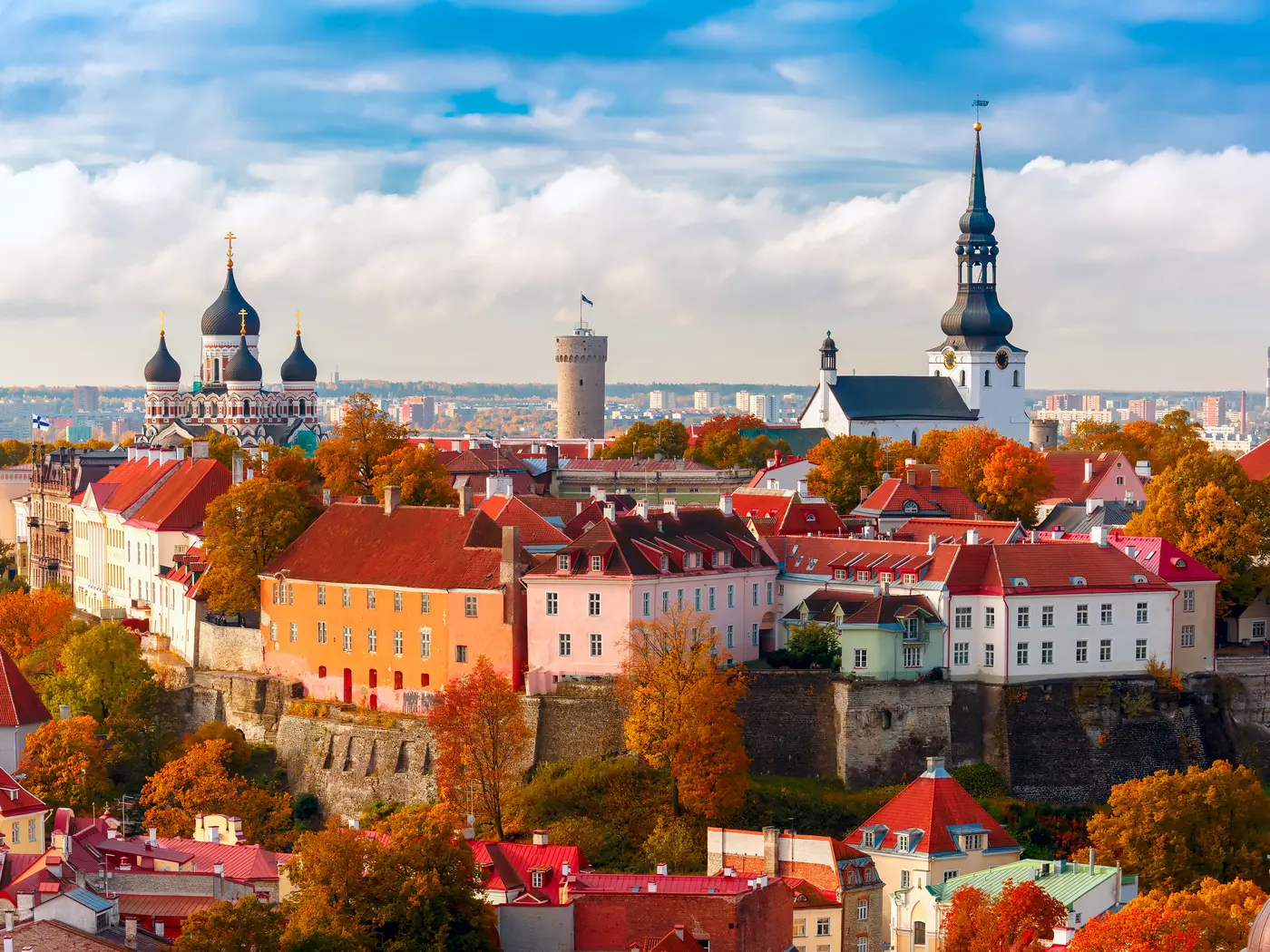 Aerial view of Old Town, Tallinn