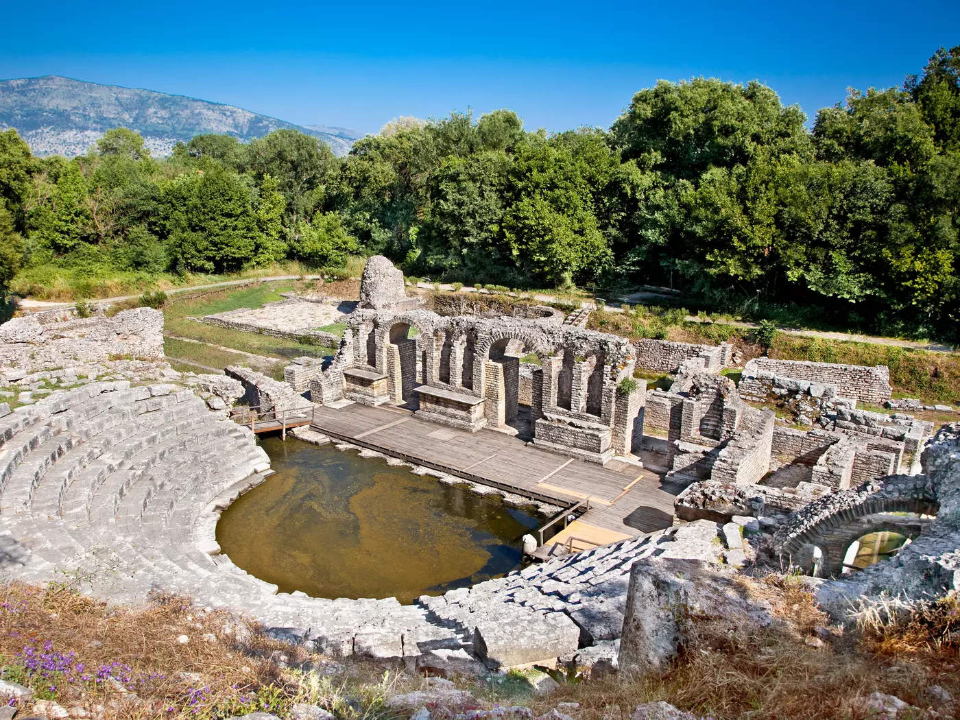 Amphitheater of the ancient Baptistery at Butrint, Albania