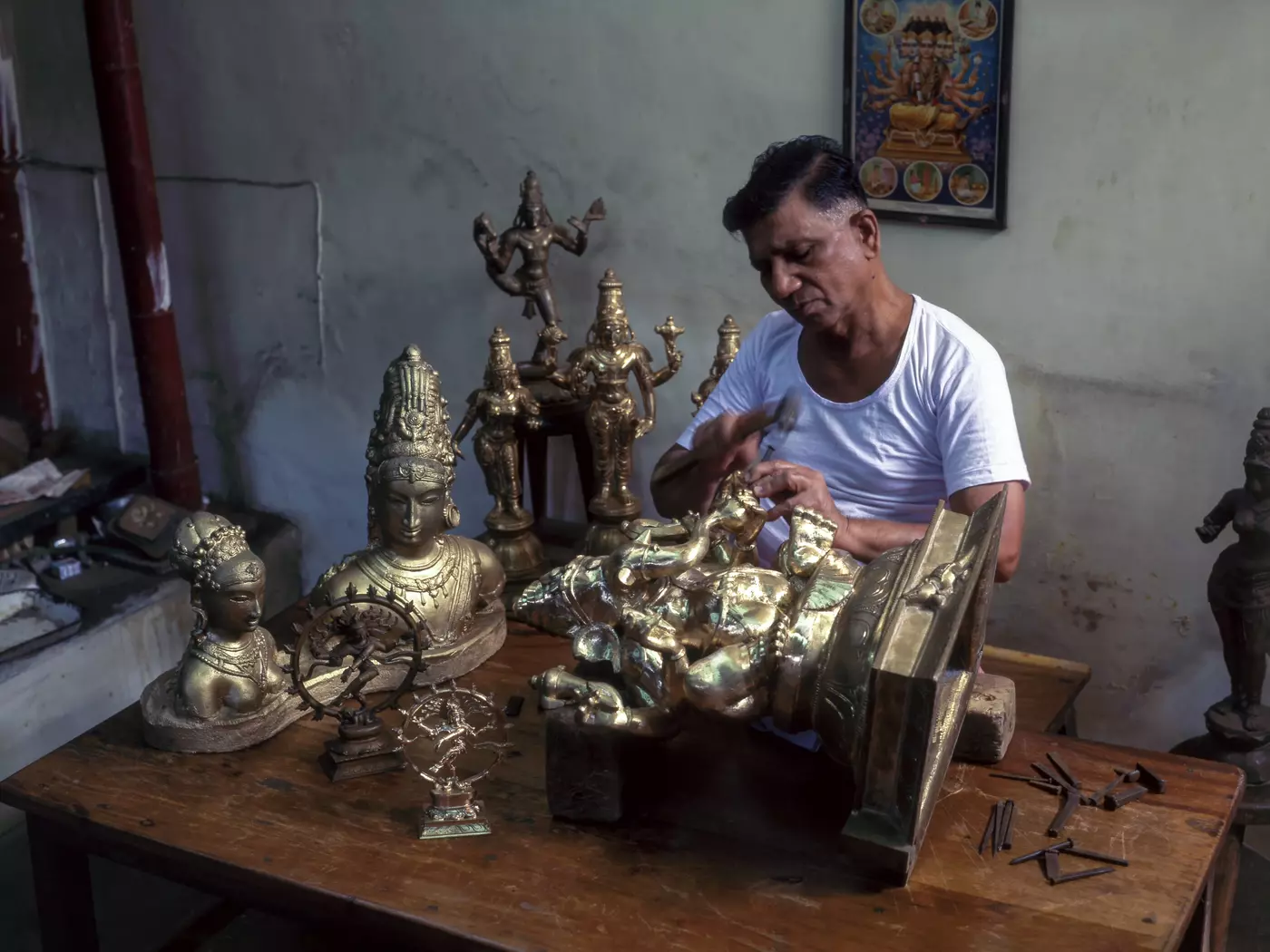 Bronze-caster's workshop, Kumbakonam