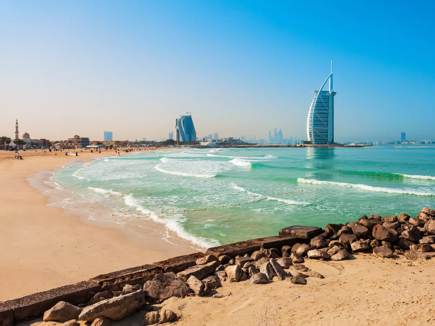 Iconic Burj Al Arab, the world-famous sail-shaped hotel, Dubai