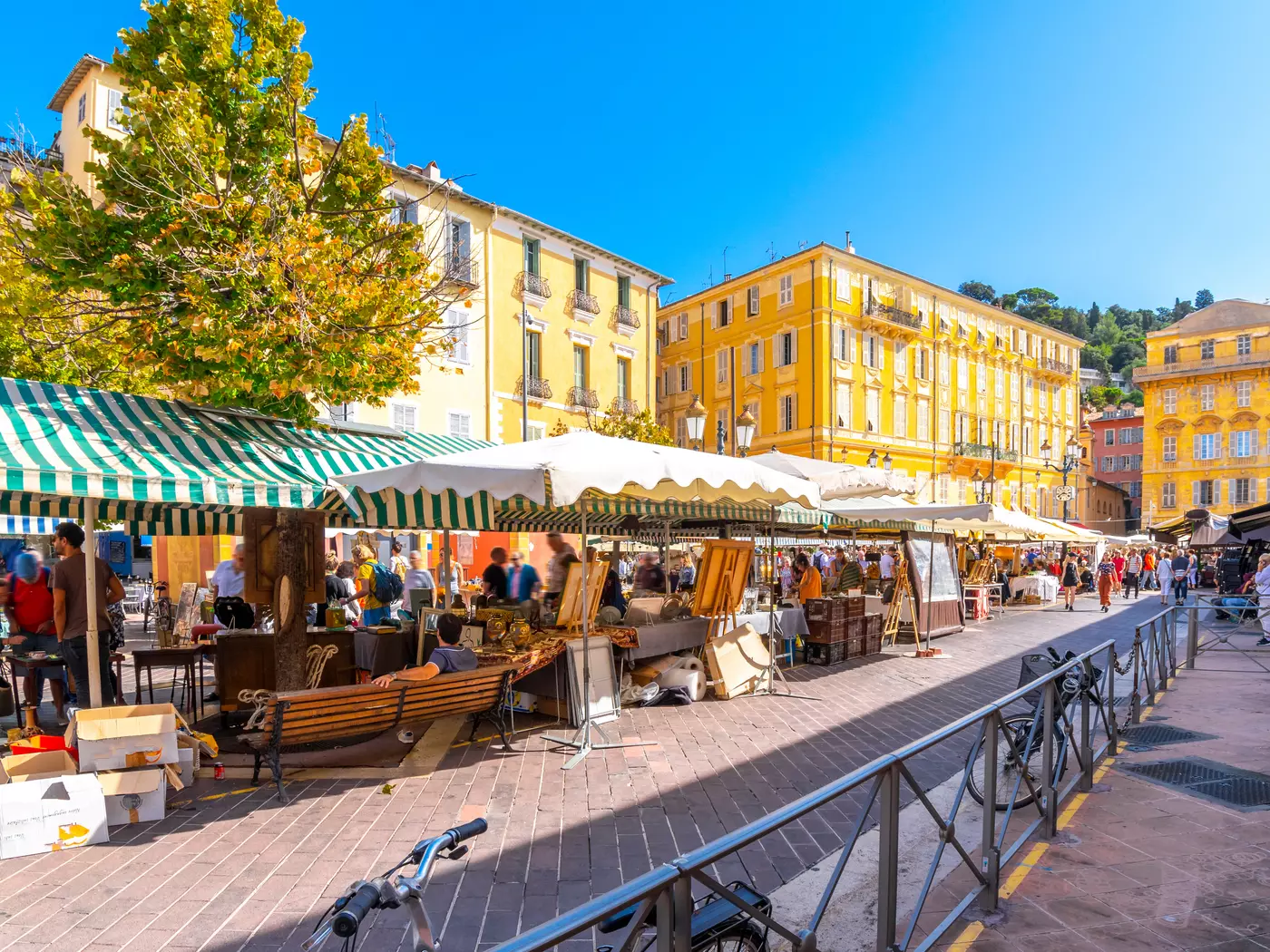 Outdoor market in the Vieux Nice old town area of Nice