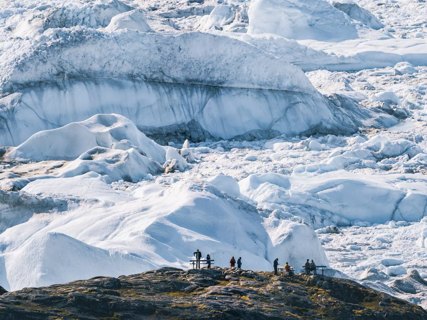 Eqi Glacier during midnight sun