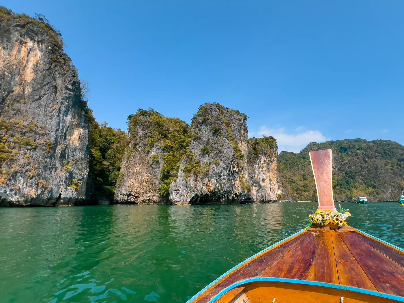 Exploring Phang Nga Bay by long-tail boat, Thailand
