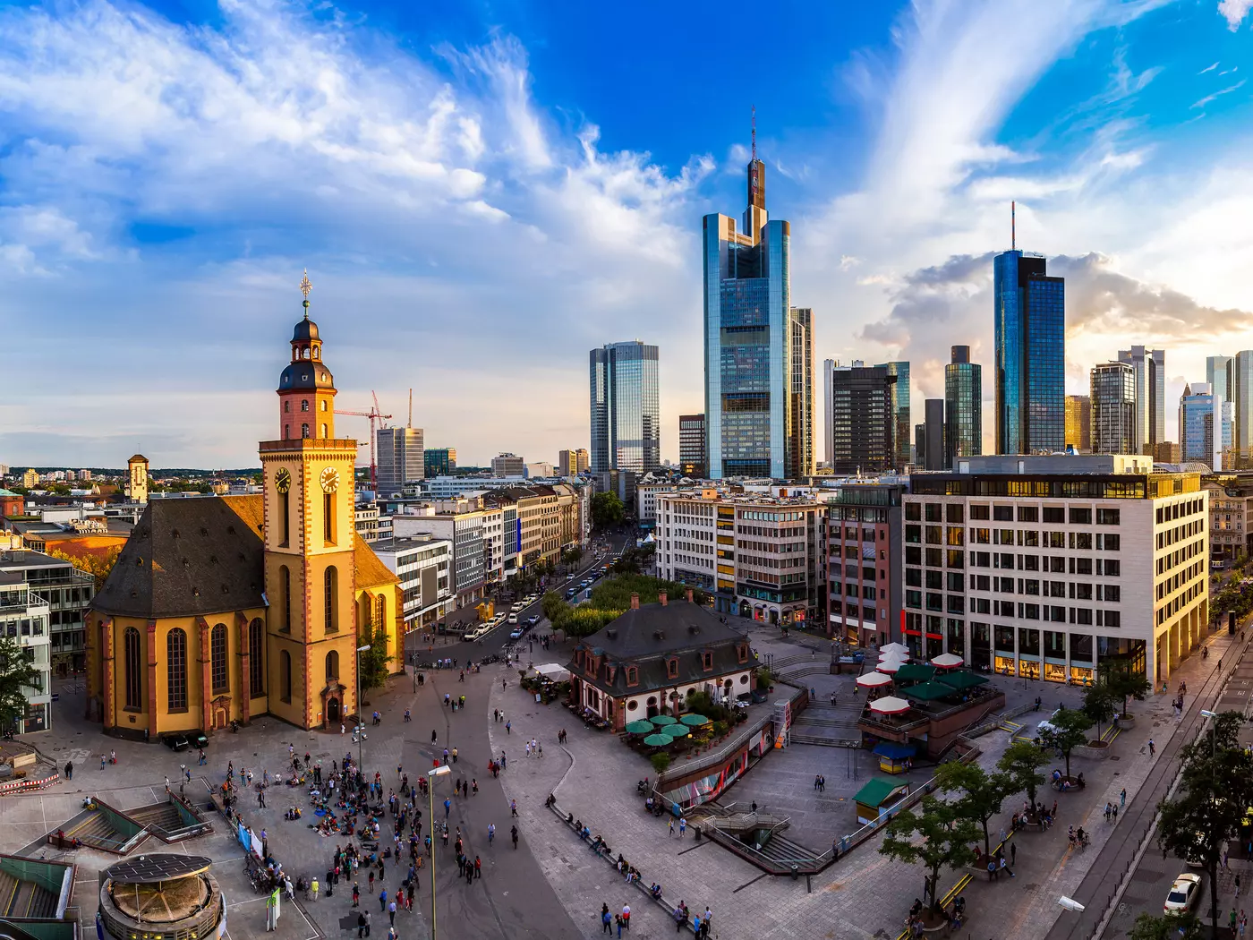 Frankfurt, Germany's bustling financial hub is home to the European Central Bank