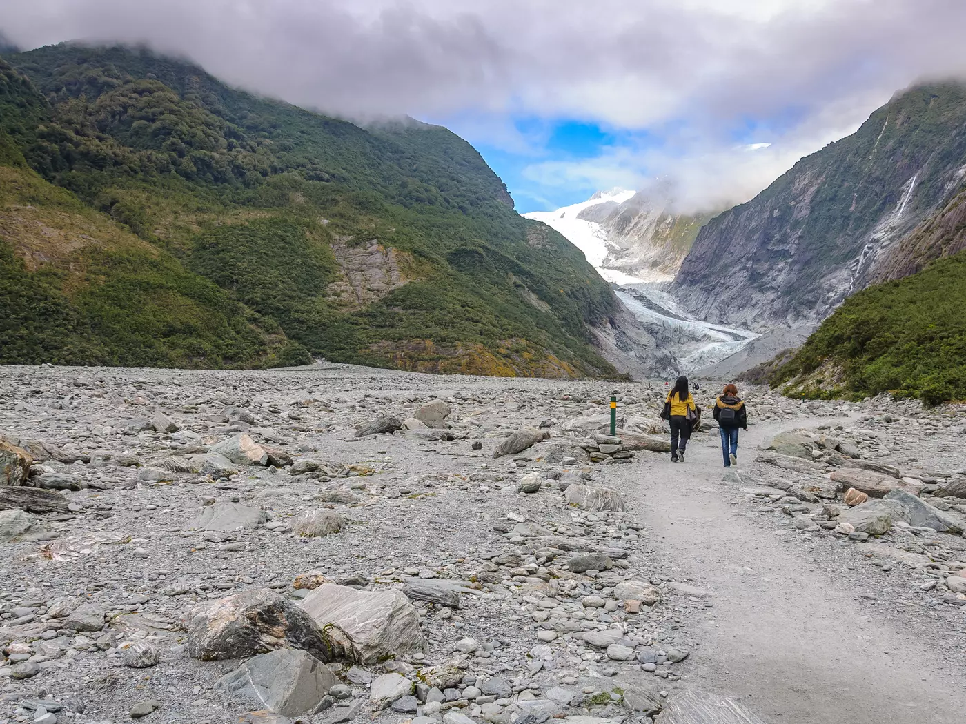Franz Josef Glacier and valley floor, New Zealand