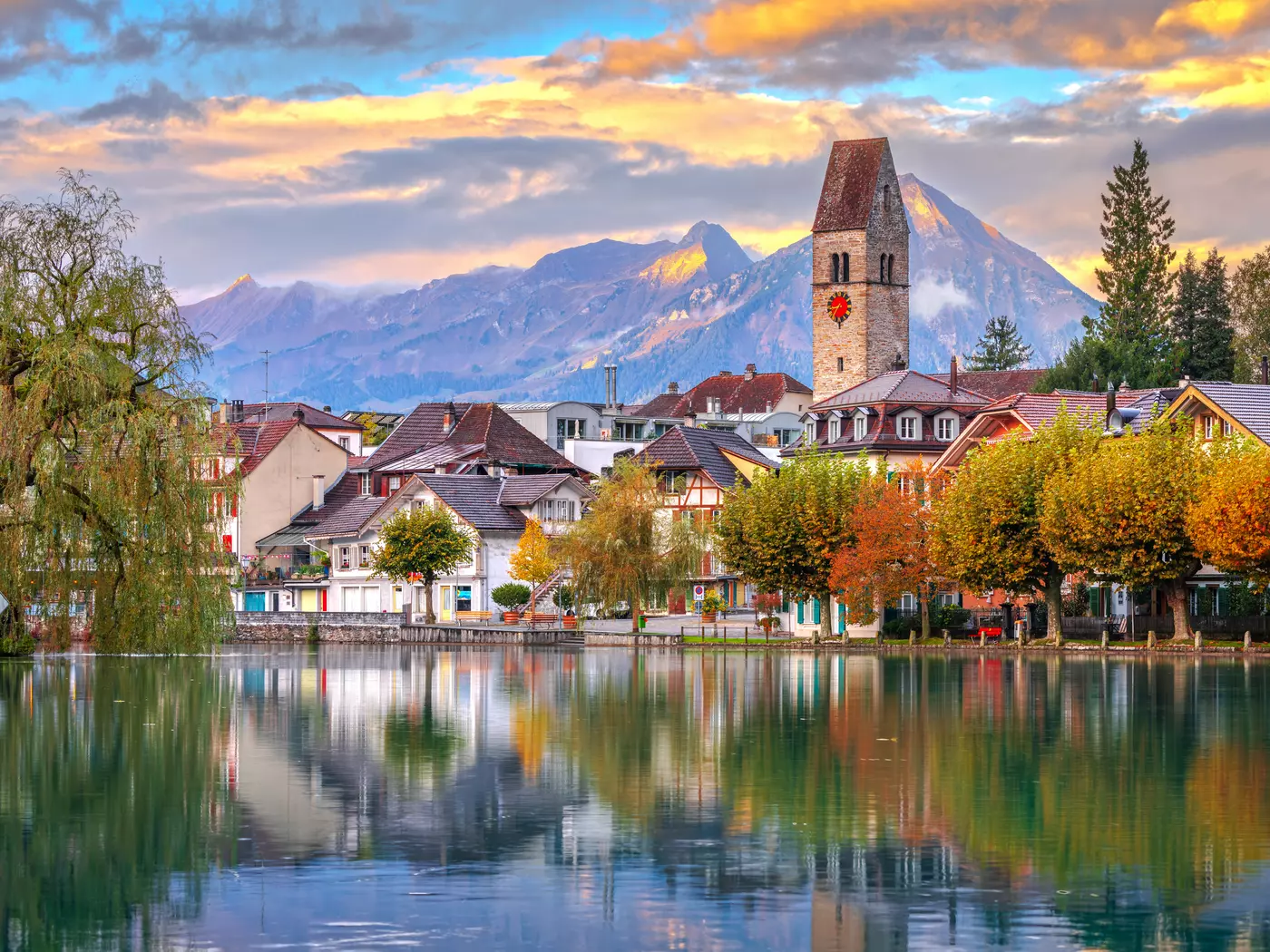 Interlaken, built between Lake Thun & Lake Brienz