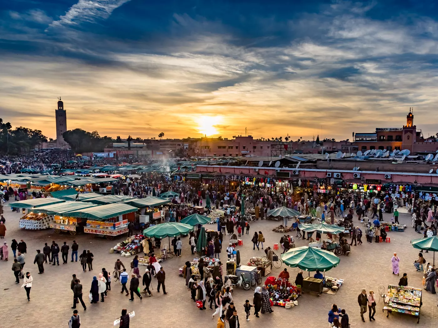 Jemaa el-Fnaa is the main square and market place in Marrakesh's old city